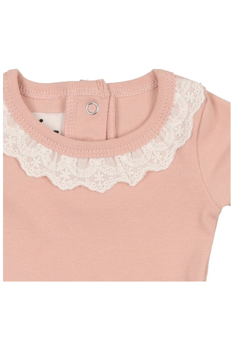 Eyelet Collar T-Shirt & Shorts Set, Alternate, color, MAUVE