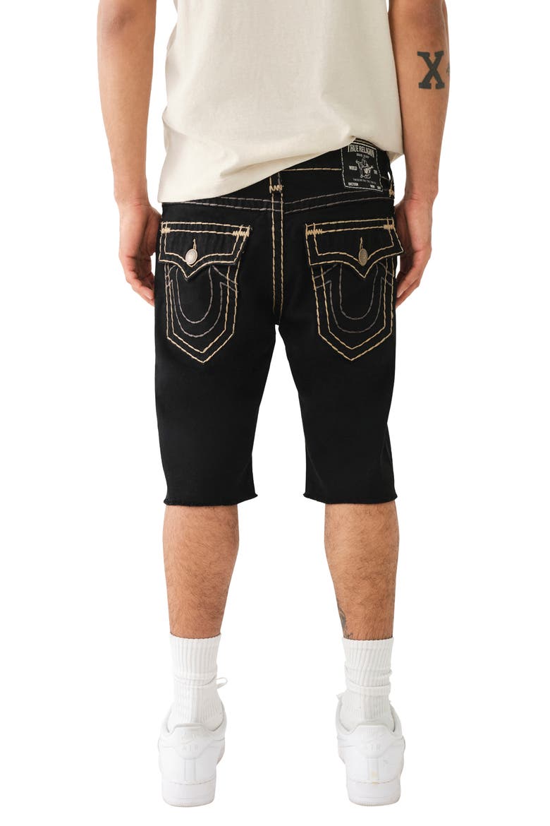Rocco Super T Raw Hem Skinny Denim Shorts, Alternate, color, BLACK RINSE