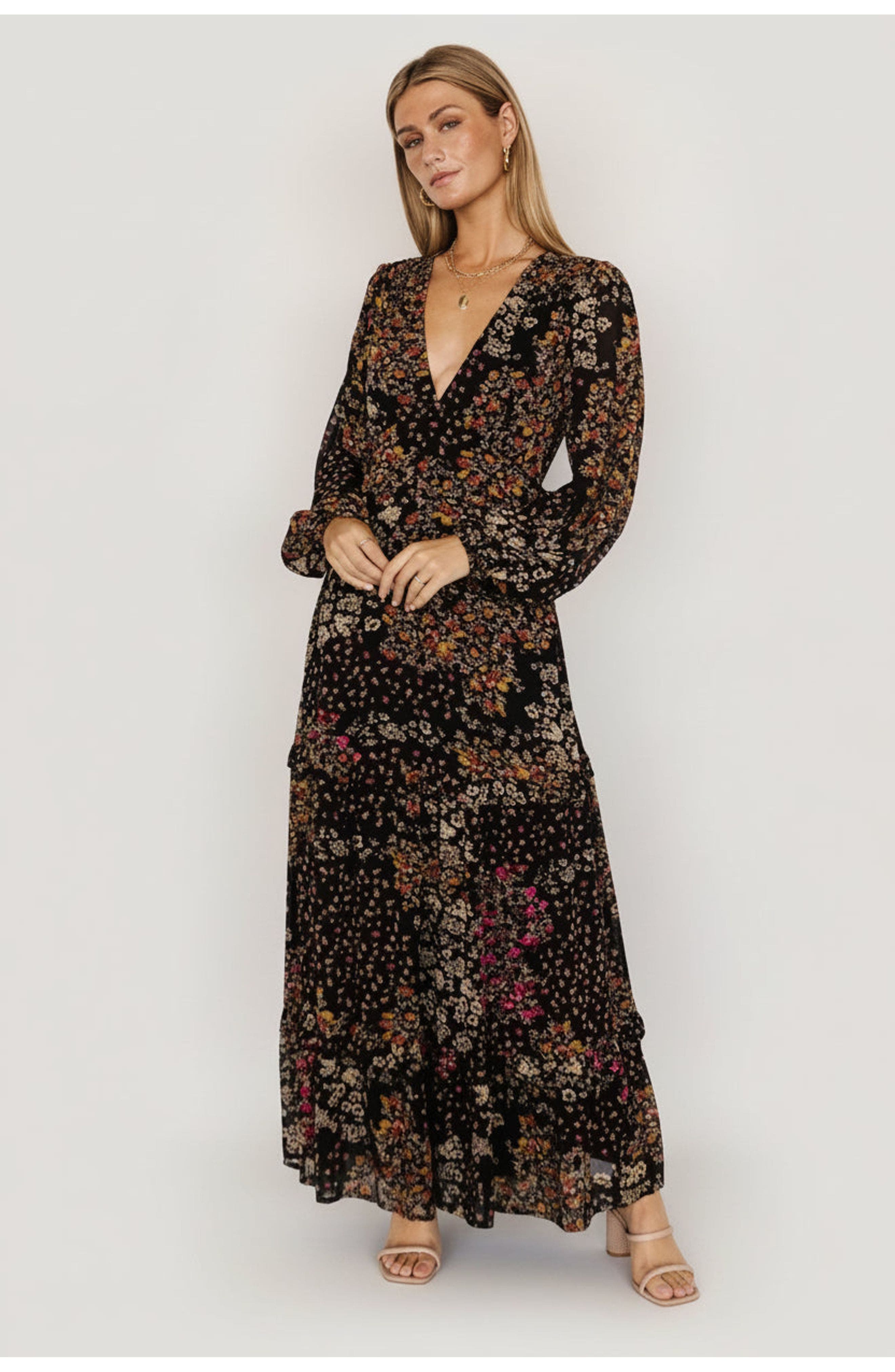 deep dream flow maxi dress product info and reviews Baltic Born Womens Olivia Maxi Dress | Deep Topaz Floral