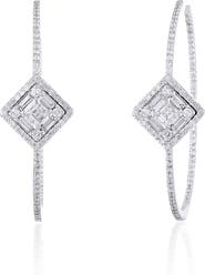 Mindi Mond Clarity Asscher Diamond Hoop Earrings