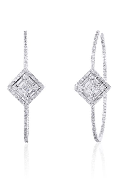 Mindi Mond Clarity Asscher Diamond Hoop Earrings in White Gold/Diamond  product