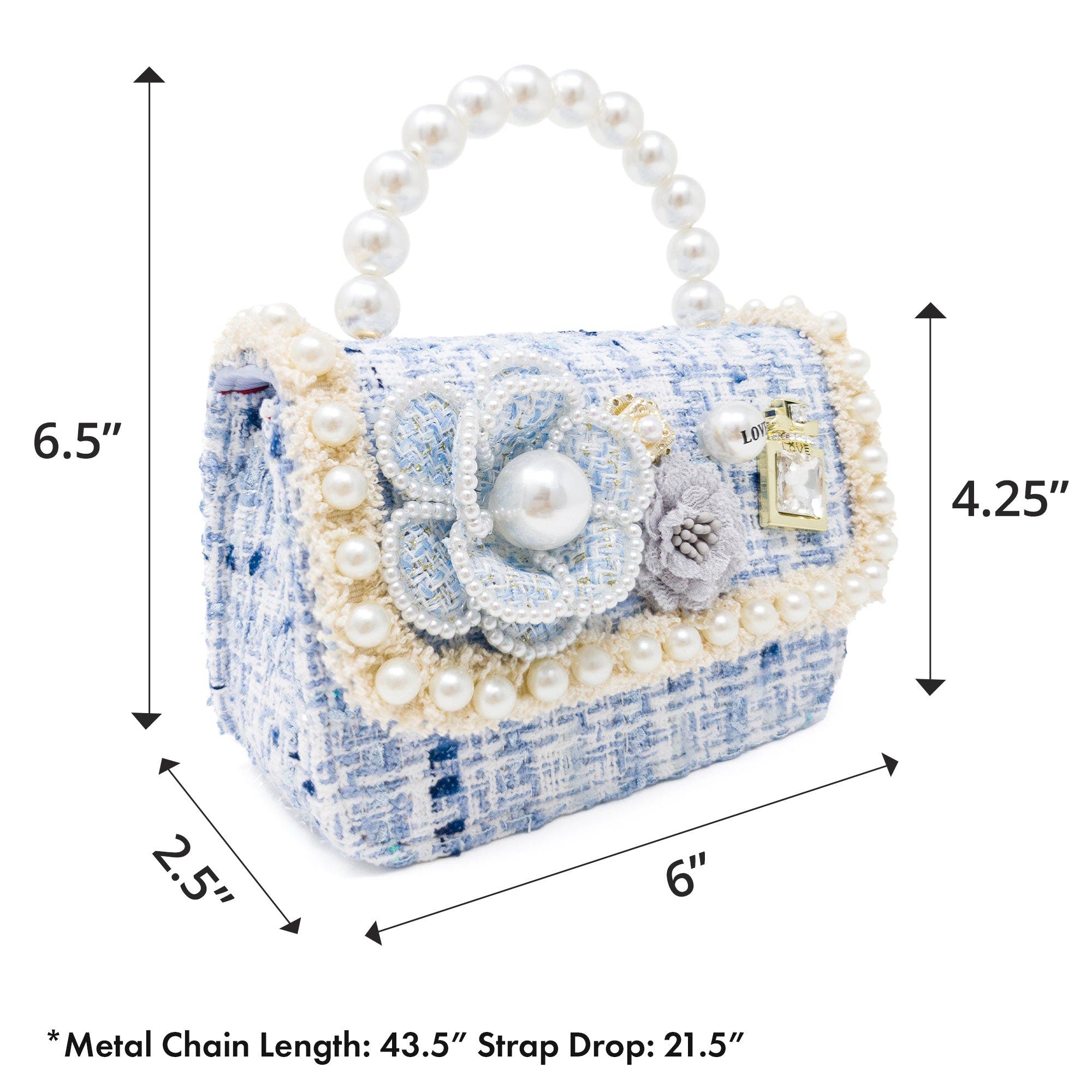 Handbag - Pearl Garden, Alternate, color, Blue Hydrangea