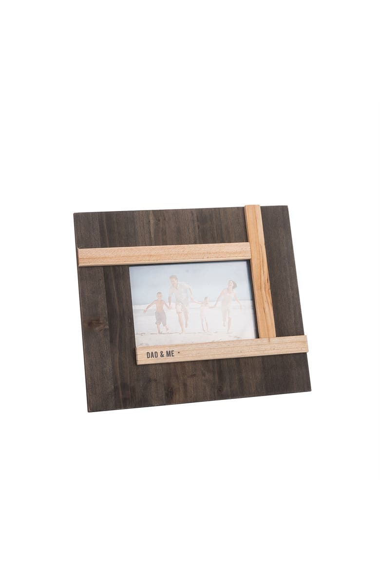 Foreside Home and Garden Dark Wood Dad and Me 4 x 6 inch Wood Picture Frame, Alternate, color, Brown
