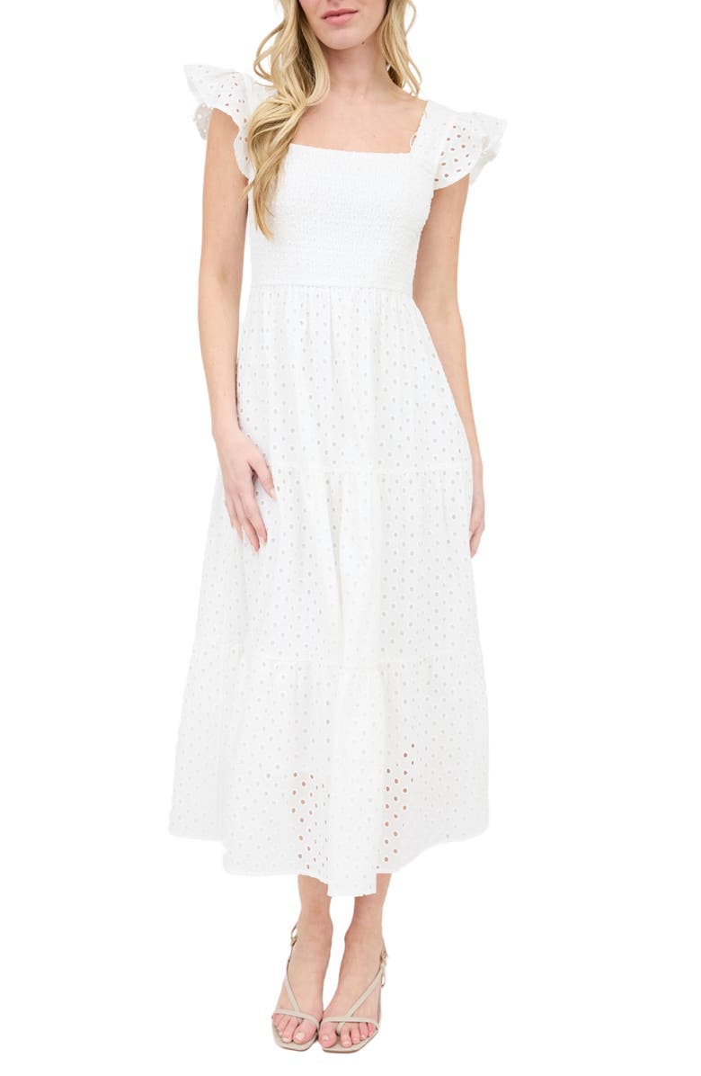 Cotton Eyelet Tiered Maxi Dress