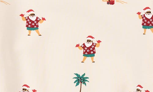 Miles Baby Kids' Hawaiian Santa Print Fleece Sweatshirt In Neutral