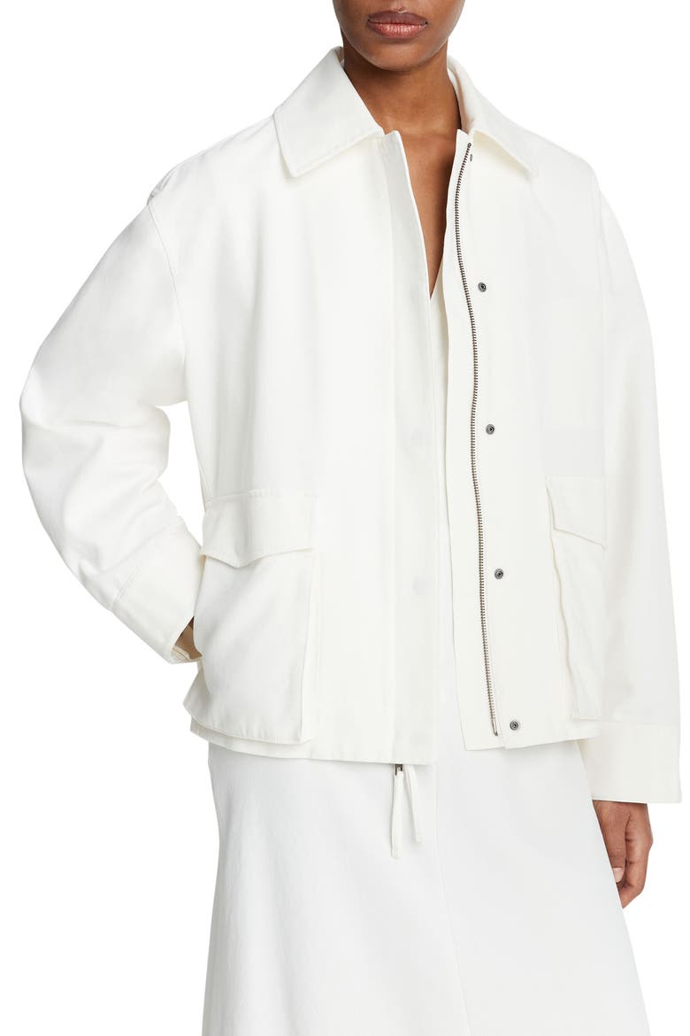 Stretch Cotton Utility Jacket, Alternate, color, OFF WHITE