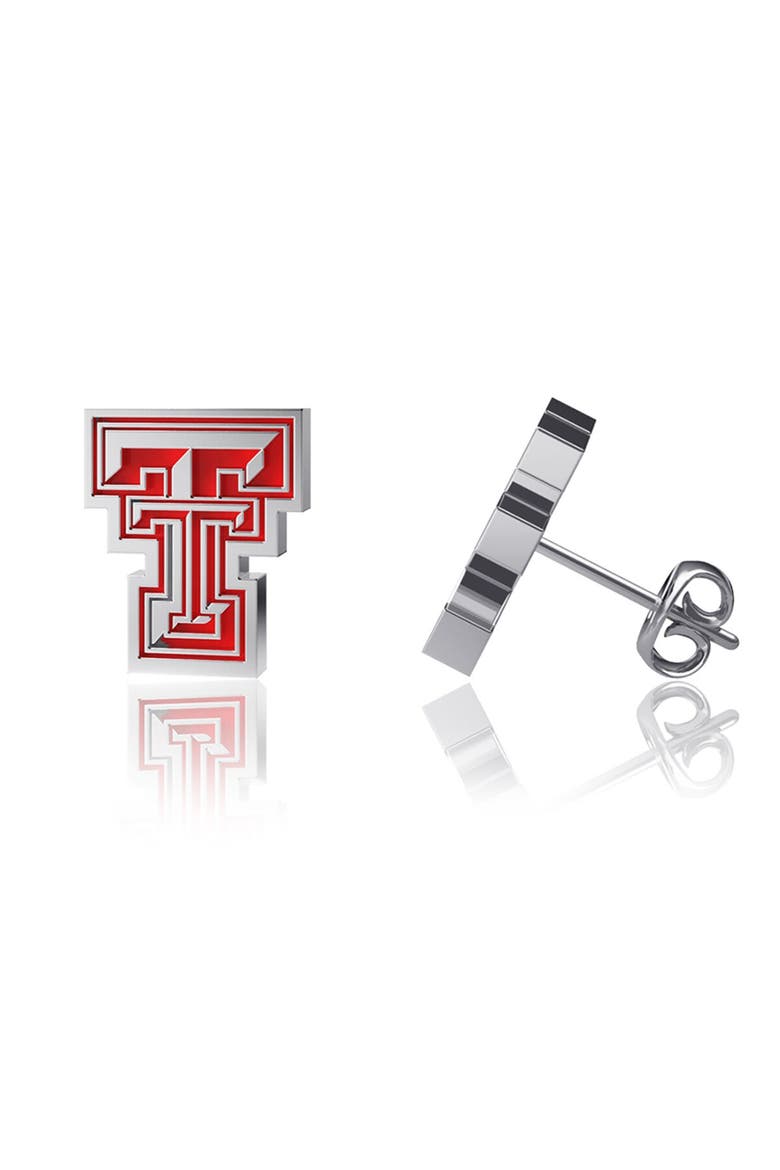 Women's Dayna Designs Texas Tech Red Raiders Enamel Post Earrings, Main, color, Silver