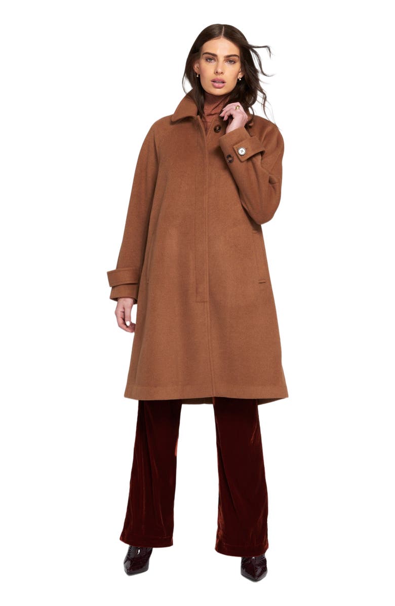 ELLE Collection Melton Coat Teddy, Main, color, Toffee