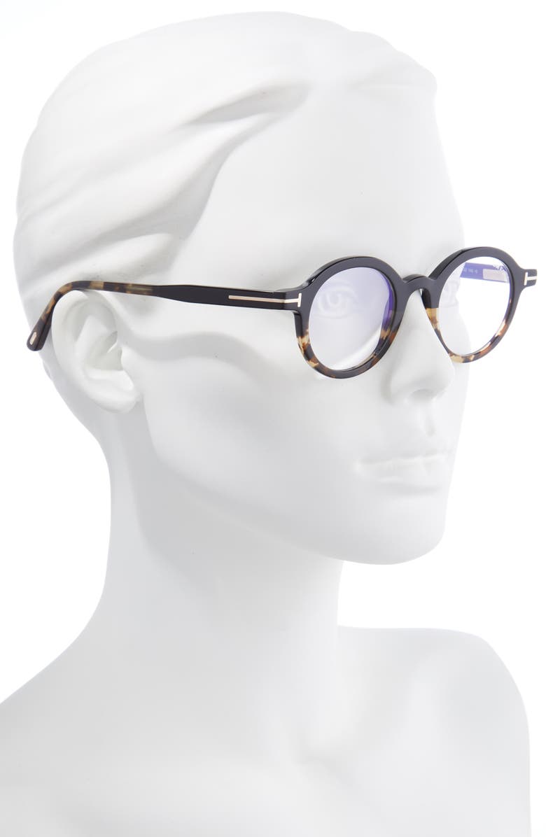 TOM FORD 45mm Small Blue Light Blocking Glasses, Alternate, color, Black/Other