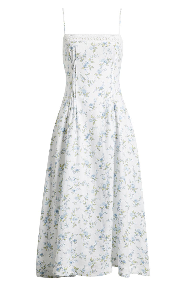 Reformation Pomona Sleeveless Linen Midi Dress, Main, color, Nostalgia