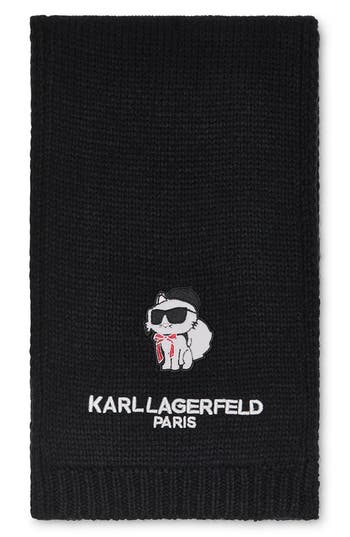 Karl Lagerfeld Paris Sassy Choupette Scarf In Black