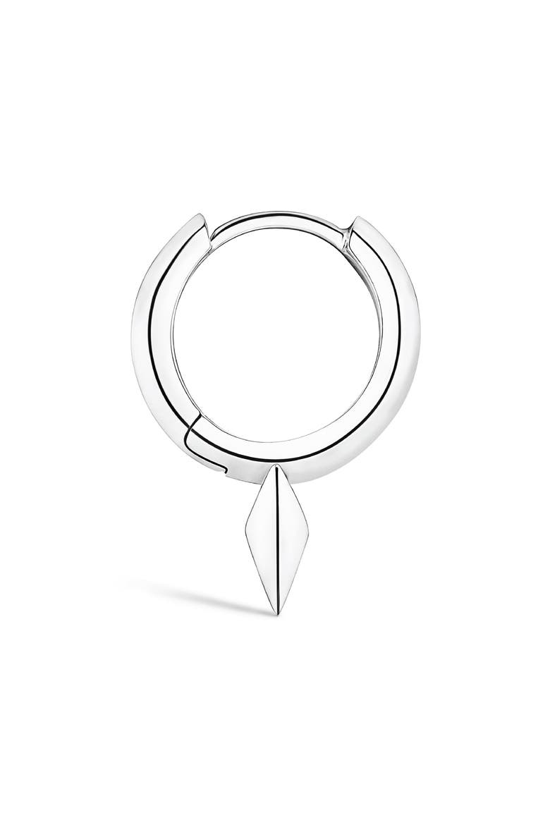 Single Faceted Short Spike Clicker Earring, Alternate, color, WHITE GOLD