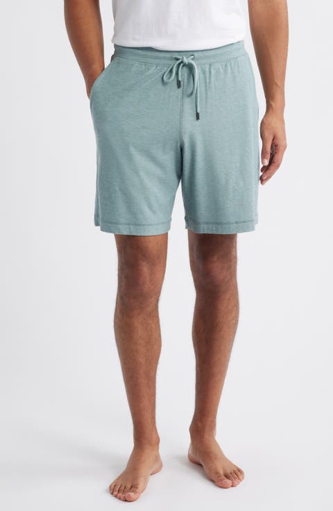 Ribbed Rayon Blend Drawstring Pajama Shorts