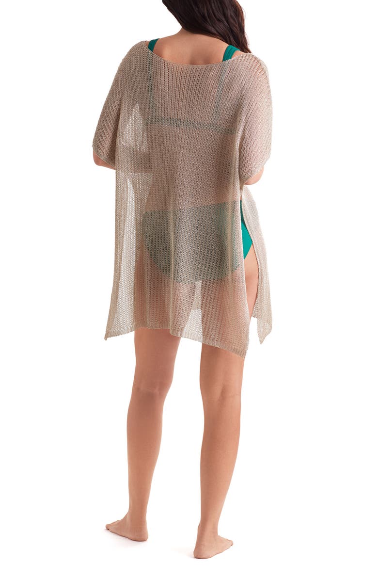 Mimi Flamingo Lagoon Open Stitch Cover-Up Tunic, Alternate, color, 