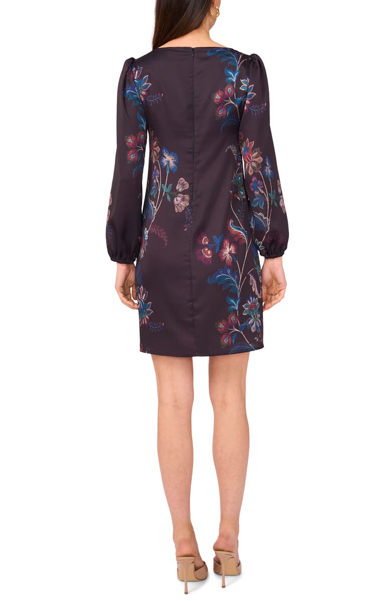 Vince Camuto Long Sleeve Satin Shift Dress, Alternate, color, Purple Dusk