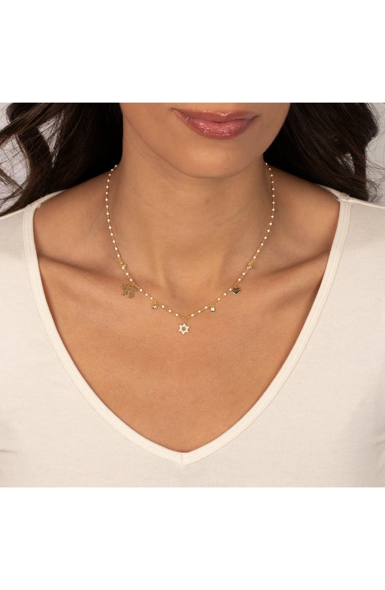 BY ADINA EDEN Faith & Love Charm Necklace, Alternate, color, Gold