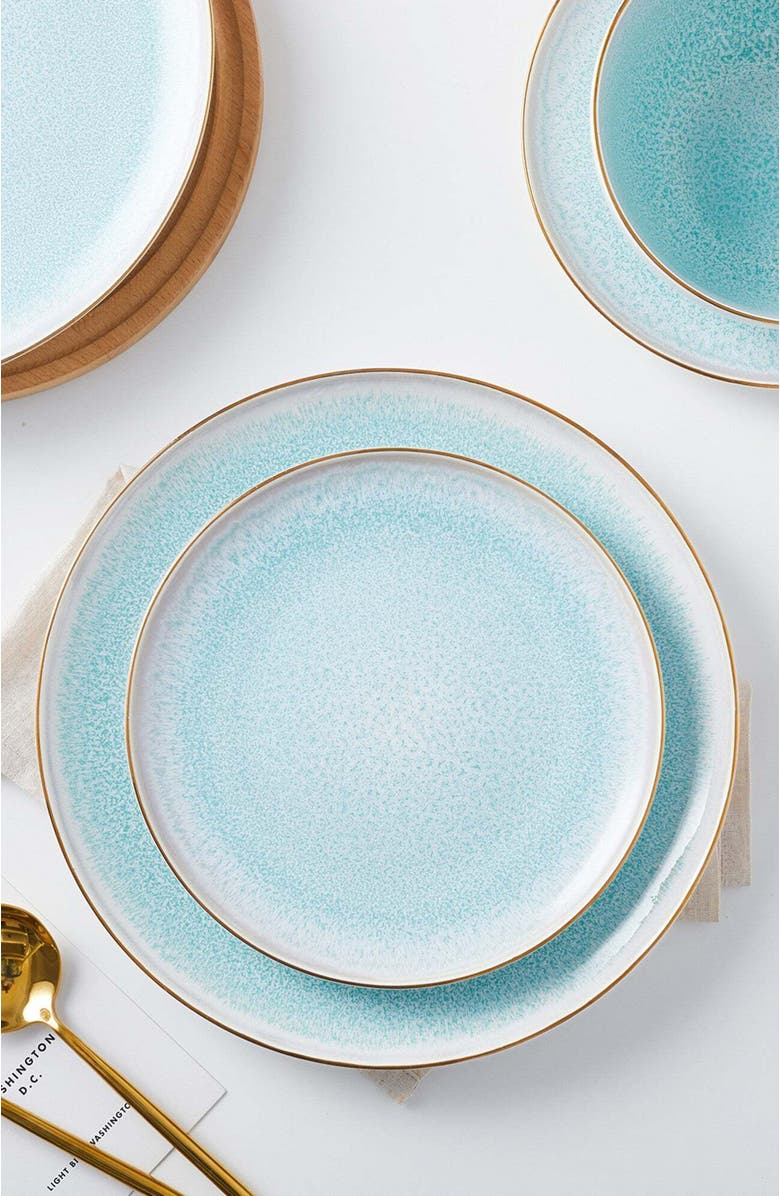 Stone Lain Josephine Porcelain 4-Piece Salad Plate Set, Alternate, color, Mint