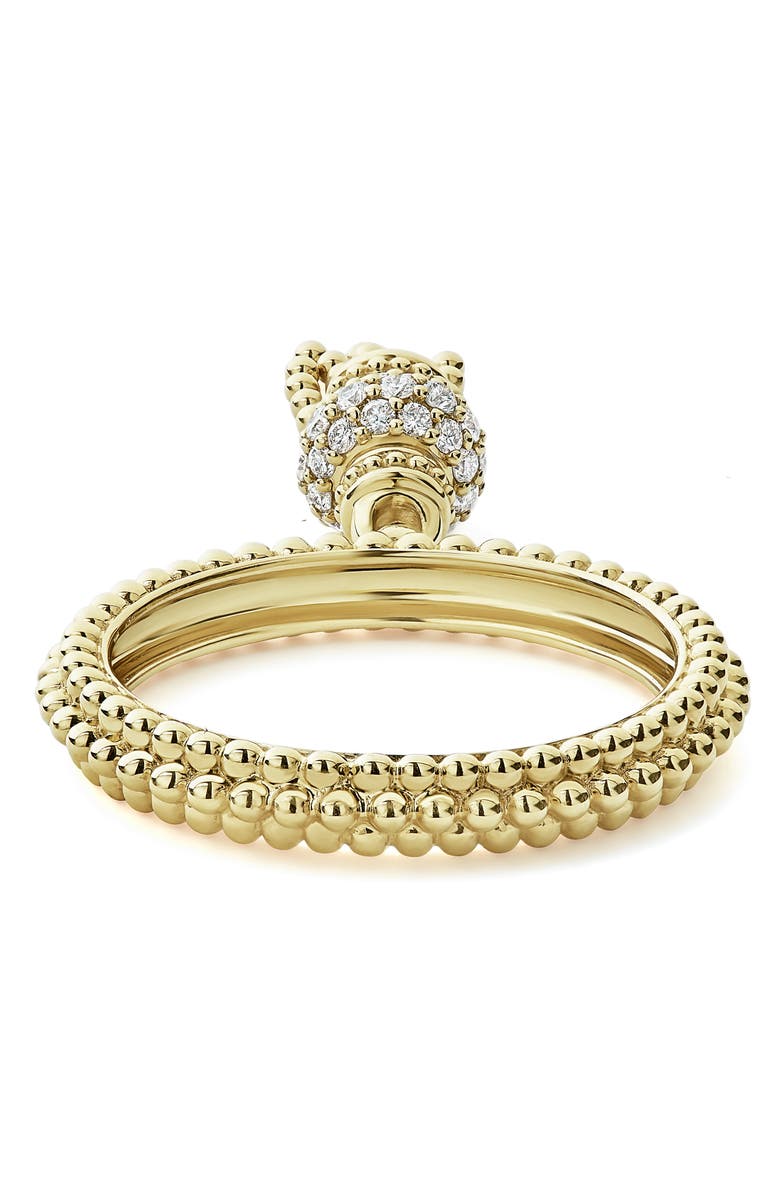 LAGOS Caviar Gold Diamond Tassel Ring, Alternate, color,