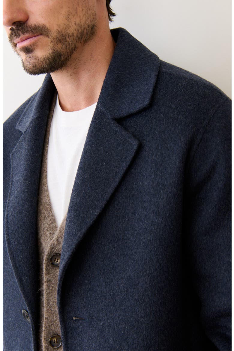 Irving Brushed Melton Longline Topcoat, Alternate, color, NAVY HEATHER