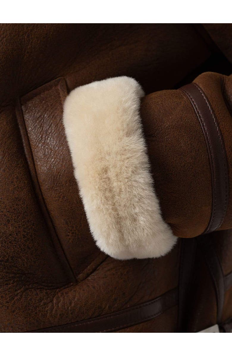 Saint + Sofia Amelia Aviator Jacket, Alternate, color, Black