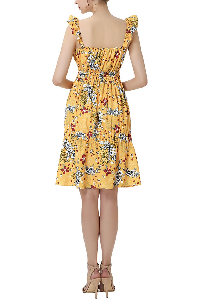 Jamie Floral Ruffle Strap Maternity Sundress, Alternate, color, YELLOW