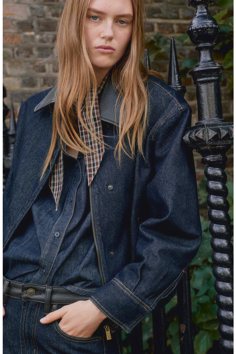 Denim Bomber Jacket, Alternate, color, OPEN BLUE