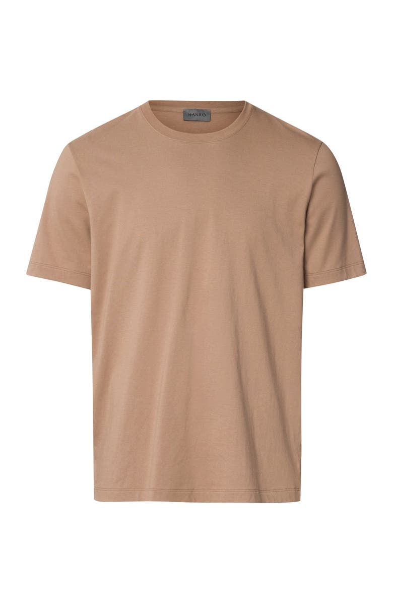 Hanro Living Shirts Cotton Crew Neck T-Shirt, Main, color, Portabella Beige