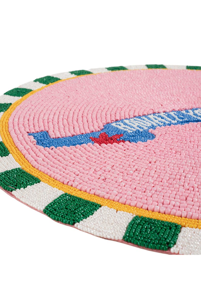 Dadri Beadded Placemat Spirit 14 In, Alternate, color, Pink