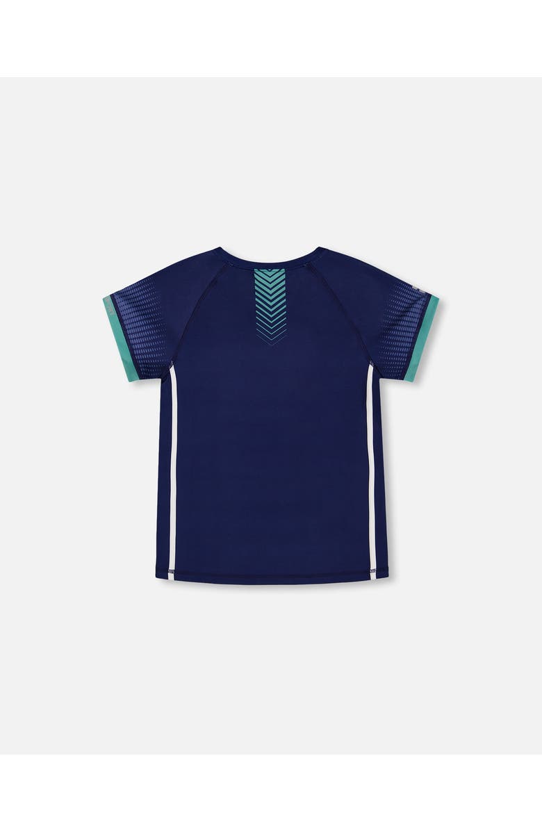 Deux par Deux Little Boy's Short Sleeve Athletic Top Blue, Alternate, color,