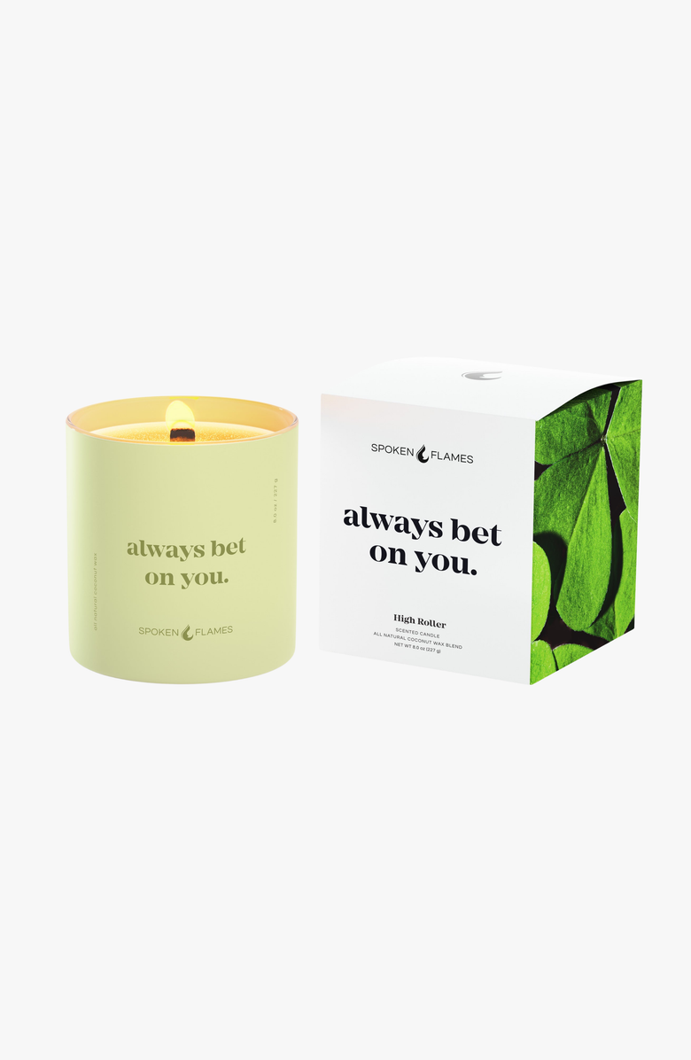 Spoken Flames Always Bet on You Candle, Alternate, color, Pale Yellow-Green