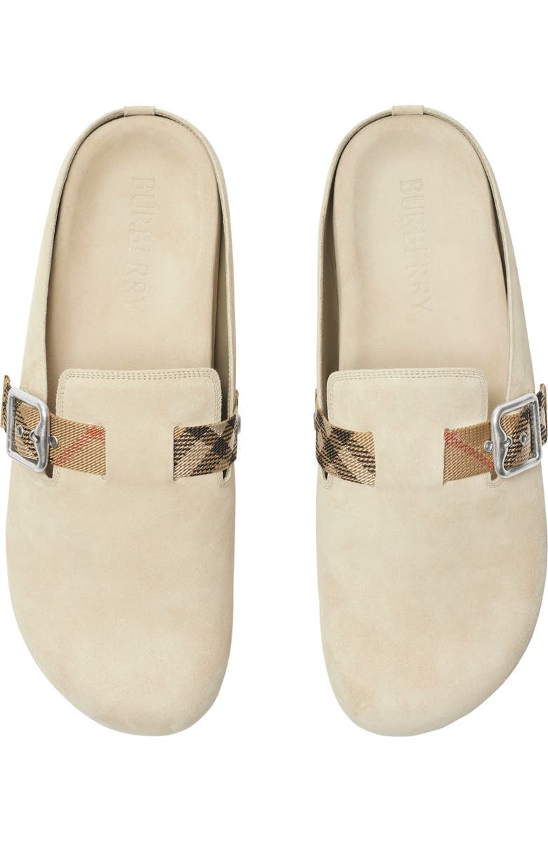 Burberry Suede Urchin Clogs, Alternate, color, Bake