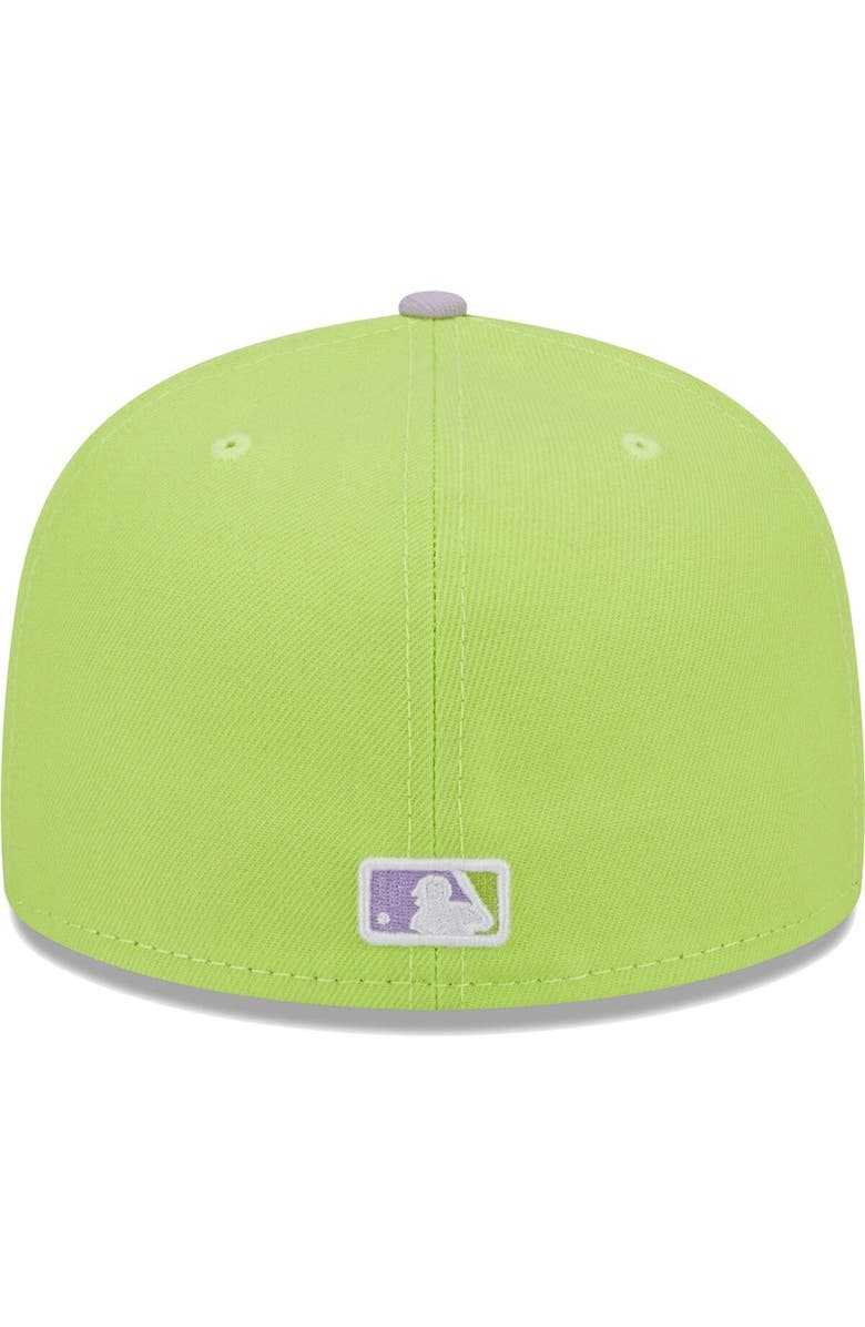 New Era Men's New Era Neon Green/Lavender Los Angeles Dodgers Spring Color Two-Tone 59FIFTY Fitted Hat, Alternate, color, Neon Green
