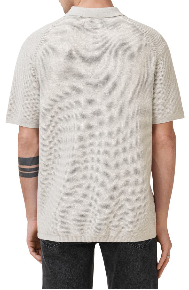 AllSaints Oversize Cotton & Wool Waffle Polo Sweater, Alternate, color, 
