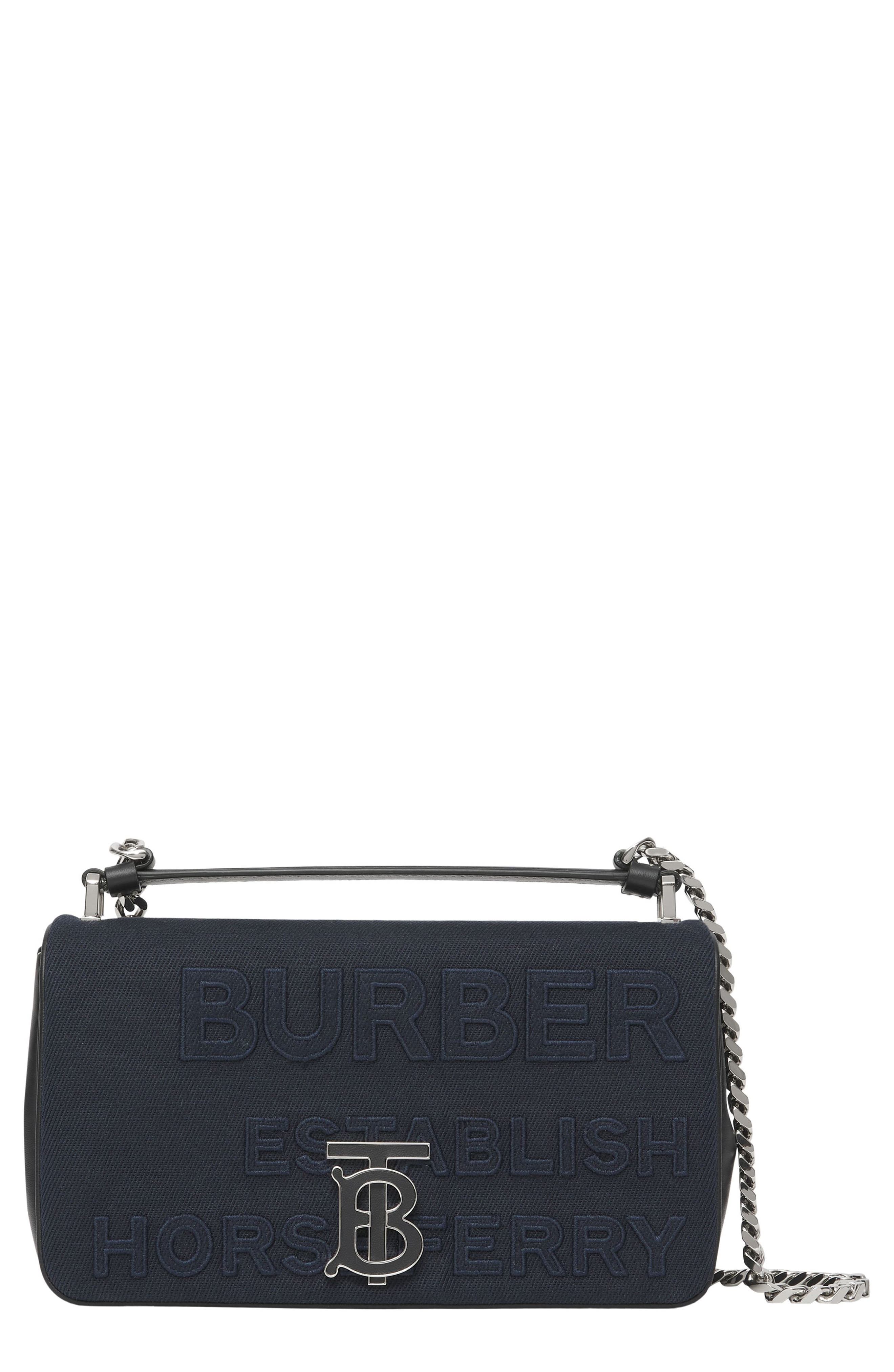 Burberry Small Lola Horseferry Logo Canvas Top Handle Bag, Main, color, 