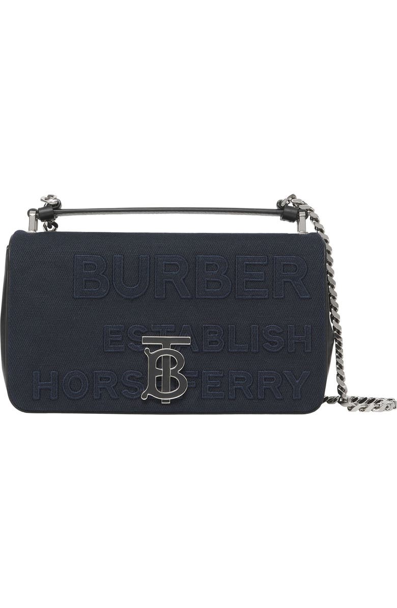 Burberry Small Lola Horseferry Logo Canvas Top Handle Bag, Main, color,