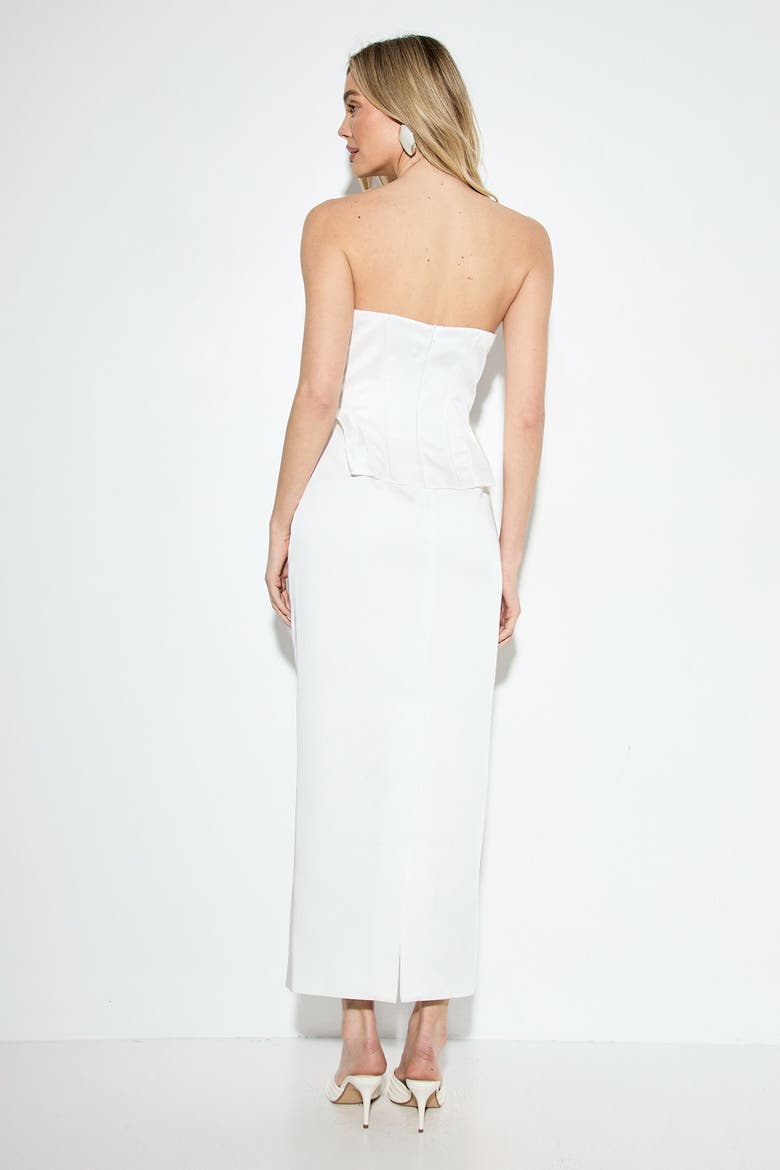 Premium Bonded Satin Corset Midaxi Dress, Alternate, color, Ivory