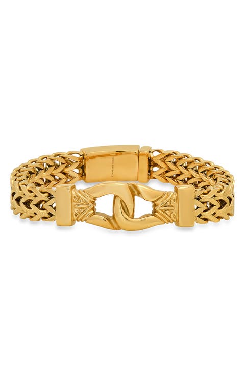 18K Gold Plate Stainless Steel Wheat Chain Bracelet