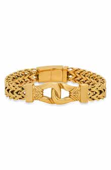 18K Gold Plate Stainless Steel Wheat Chain Bracelet