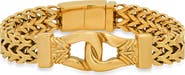 HMY JEWELRY 18K Gold Plate Stainless Steel Wheat Chain Bracelet