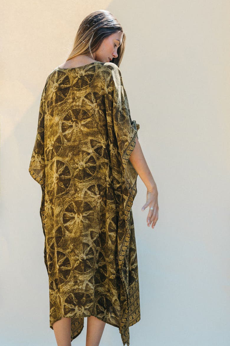Long Caftan Luna, Alternate, color, Green