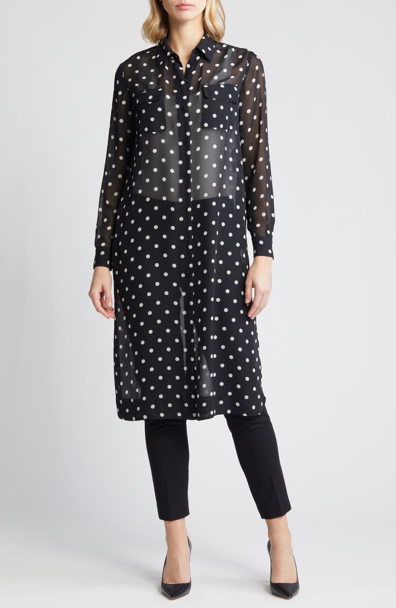 Anne Klein Sheer Long Sleeve Duster, Alternate, color,