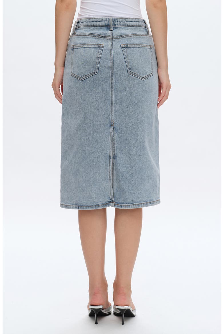 Beth Denim Midi Skirt, Alternate, color, WHISPY