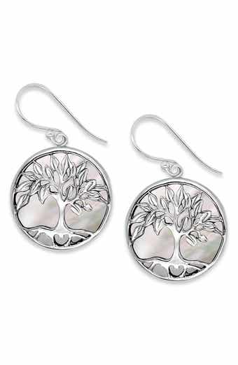 SAMUEL B. Sterling Silver Tree of Life Drop Earrings