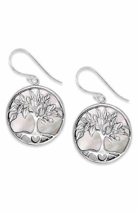 SAMUEL B. Sterling Silver Tree of Life Drop Earrings