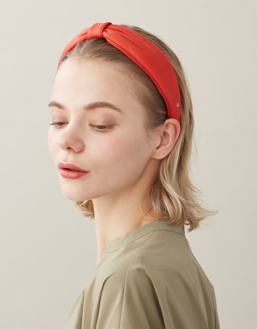 Alexandre De Paris Leather Headband In Red