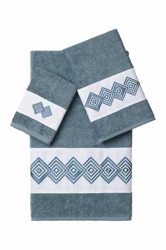 Linum Home Textiles Noah 3-Piece Embellished Towel Set - Teal