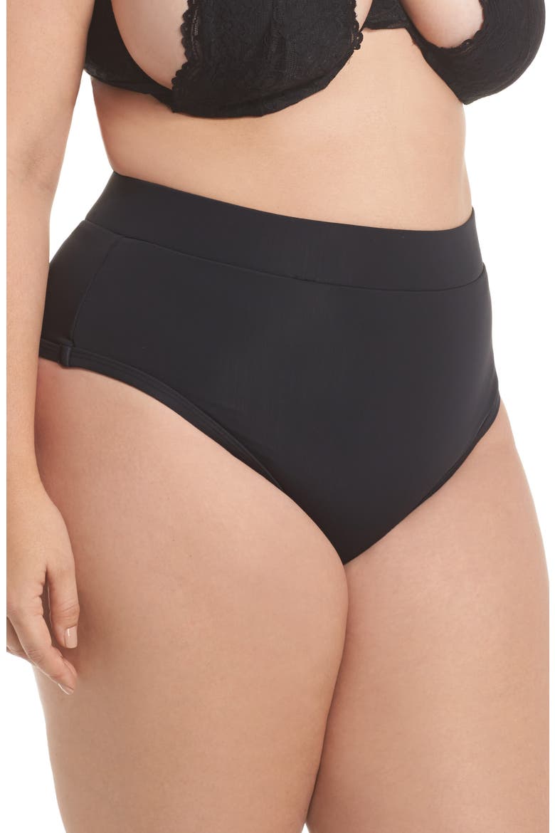 Lover High Waist Bikini Bottoms, Alternate, color, BLACK