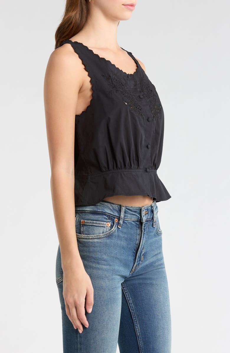 Re/Done Jerry Eyelet Tank, Alternate, color, Black