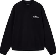 AllSaints Descent Oversize Embroidered Crewneck Sweatshirt