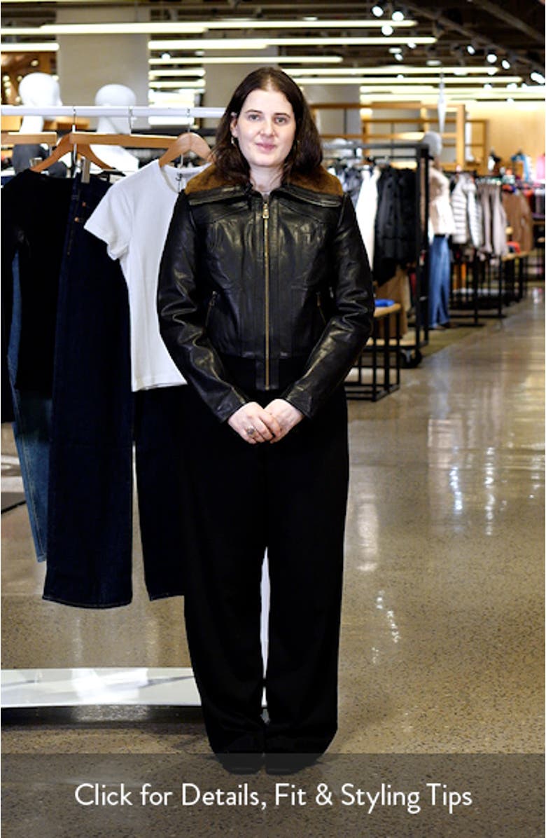 Evie Leather Jacket with Faux Fur Collar, sales video thumbnail